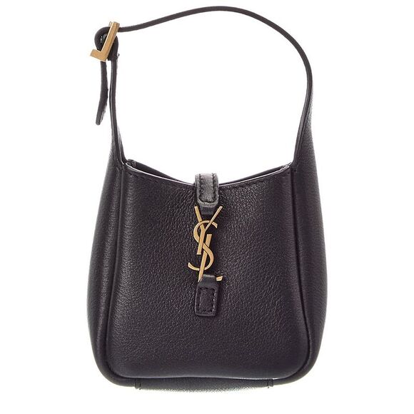 Saint Laurent Handbags - Saint Laurent Le 5 A 7 Micro Leather Hobo Bag, Black